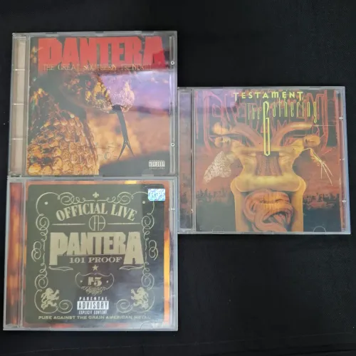 3 CDs Pantera "The Great Southern Trendkill"+"101 Proof-Live" + Testament "The Gathering"
