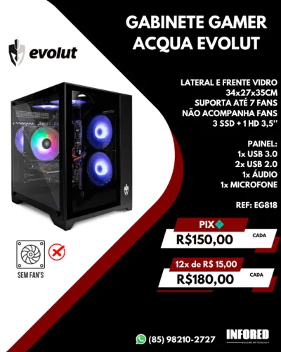 Gabinete Gamer Evolut Acqua