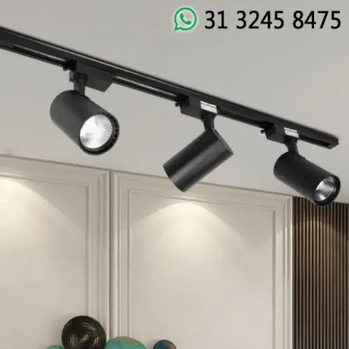 Luminária de Trilho Elétrico + 3 Spot LED