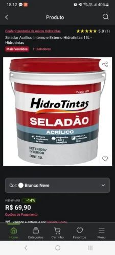 Selador acrílico 15 l
