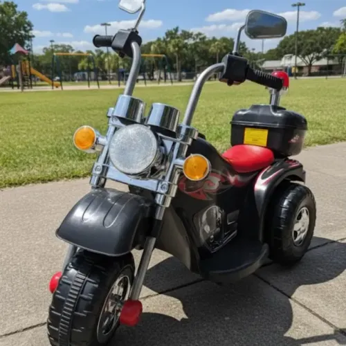 Mini Moto Infantil Elétrica Brinq Kids Bq014 6v C/ Luzes E Som Preta Preto 127/220v