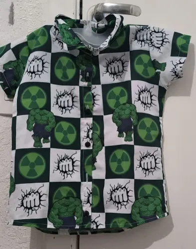 Camisa de botão Hulk 