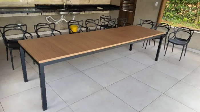 Mesa para área gourmet 3,0 x0,90m Jequitibá - Entrega Gratuita