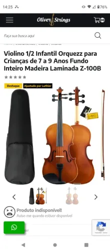 Violino Orquezz Ajustado 1/2 Com Case  + Arco + Espaleira + Breu