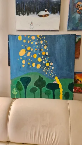 Tela de pintura da Rapunzel de Enrolados, acrílica sobre tela