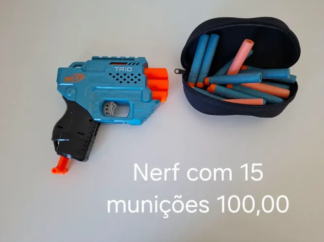 Nerf tripla com 15 munições-R$ 100,00