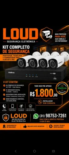 Kit Circuito de segurança. 04 Câmeras e Gravador Intelbras