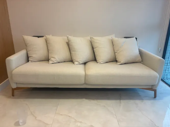 Sofá Herval 3 Lugares 225cm - Linho Bege