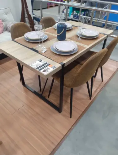 Mesa Mônaco sala de jantar com 4 cadeiras + jogo de talheres completo