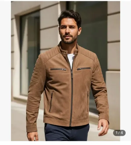 Jaqueta masculina em Suede