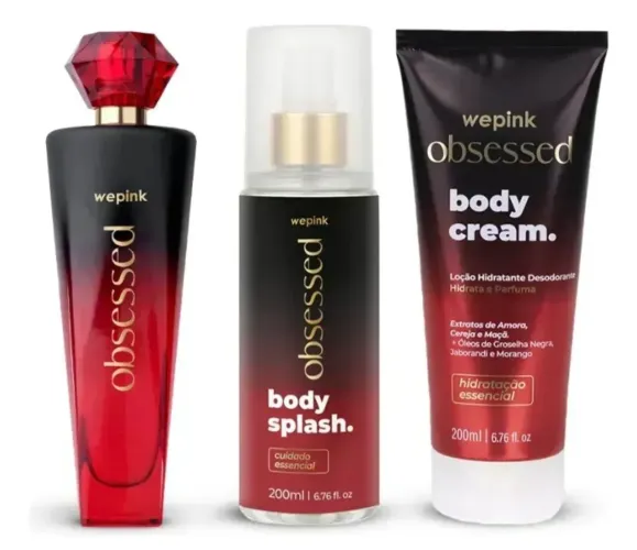 Kit we pink obsessed com perfume body splash e hidratante