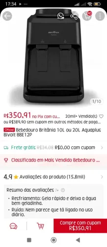 Vendo bebedouro Britânia
