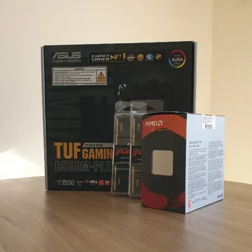 KIT UPGRADE RYZEN 7 5700X + PLACA MÃE B550M-PLUS ASUS TUF + 2x16GB 3200MHZ KINGSTON FURY R
