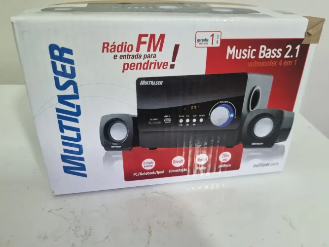Caixa de som com subwoofer nova