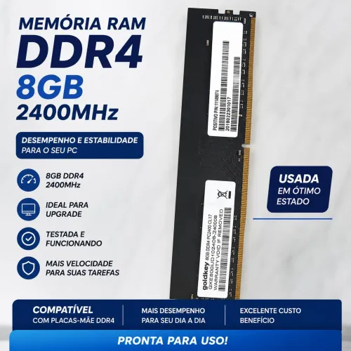 Memória RAM DDR4 8GB 2400MHz para PC Desktop