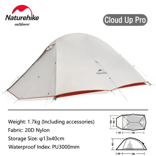 Naturehike Cloud up2 PRO cor cinza(Nylon 20D) Nova com garantia 