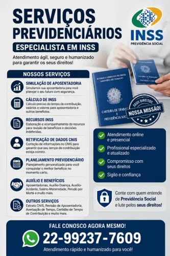 Serviços na area previdencia social-inss