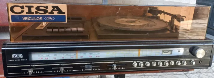 Toca disco Evadin antigo tape deck toca fita rádio som 3x1 radiola vitrola antiguidade 