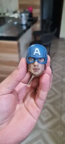 Head capitão América com escudo magnético escala 1/6