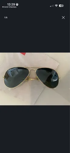 ray ban aviator large metal usado , acompanha case !