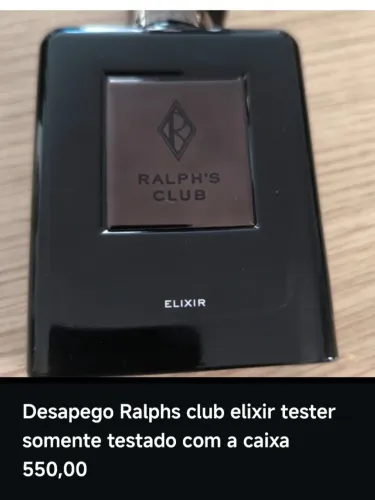 perfume ralph's club elixir da ralph lauren, 100ml. fragrância masculina, somente testado,