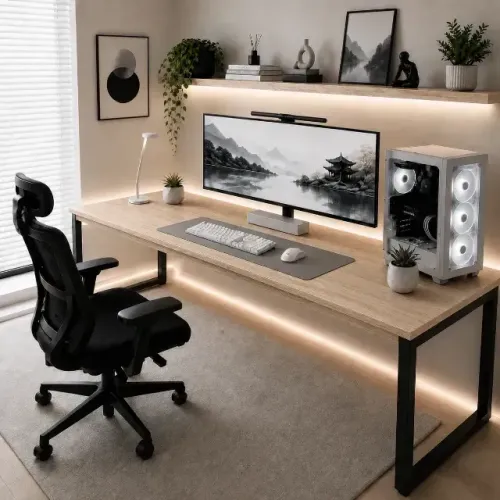Mesa 150cm Industrial Madeira Para Escritório E Estudos Mesa 150cm Industrial Madeira Par