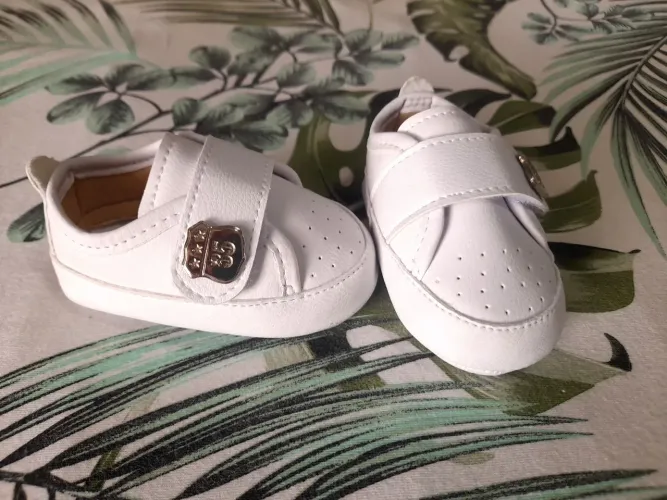 Sapato Sapatinho Tênis Bebê Branco Batizado 16