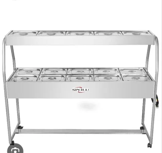 NZ. Buffet combinando 10 cubas quentes e 5 frias inox