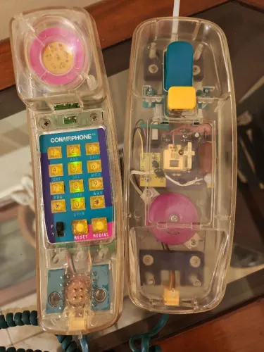 Telefone transparente anos 80