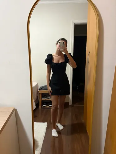 vestido curto zara preto p com amarração nas costas