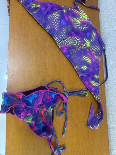 Biquíni Colorido Neon Estilo Fitness Moda Praia