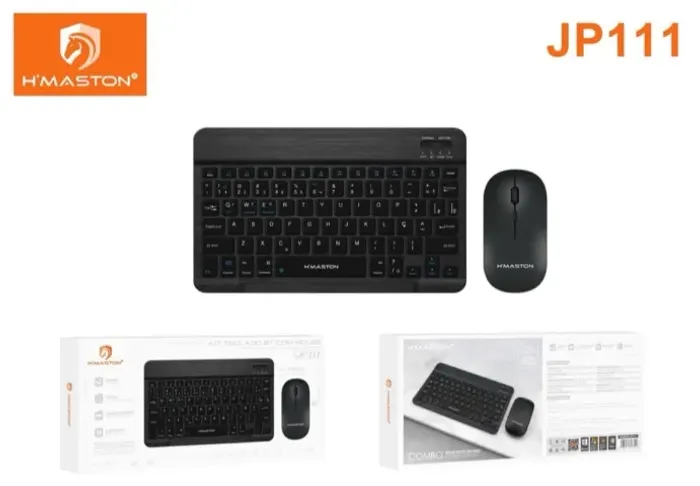 Kit Teclado e Mouse Bluetooth Hmaston JP111 Novo Loja Coimbra Computadores
