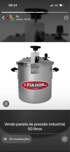 Panela de pressão industrial 350 litros