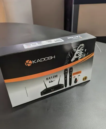 MICROFONE KADOSH K-412M DUPLO - UHF RECARREGÁVEL (NOVO)!!
