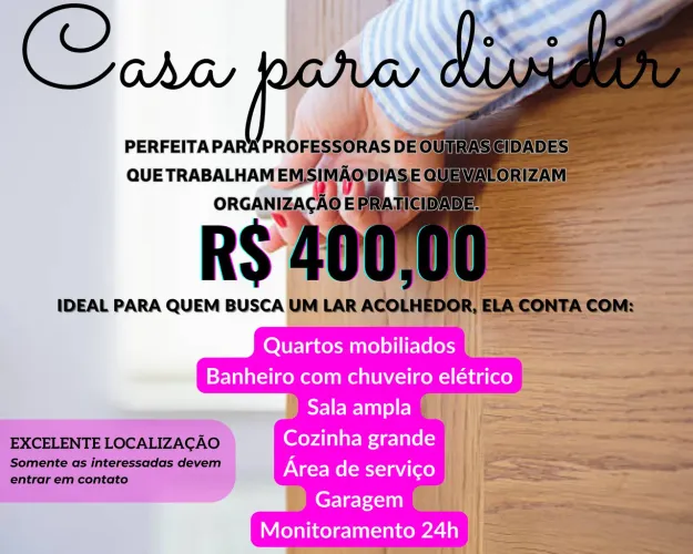 Apartamento para dividir com professora