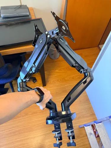 Suporte Articulado de Mesa com pistão, Preto