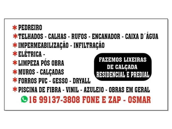 Serviços e manutenções em geral