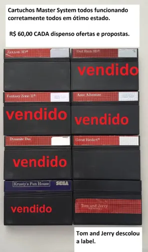Jogos de master system todos funcionando