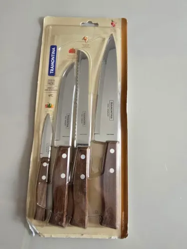 Jogo de Facas Inox 4 Peças Tradicional Tramontina