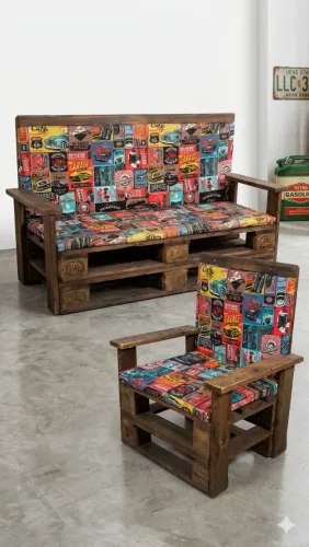Sofa de palete 3 e 2 lugares