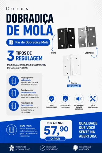 Dobradiça de Mola Inox