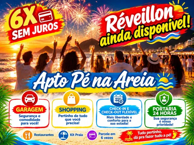 Apartamento Pé na Areia com Garagem
