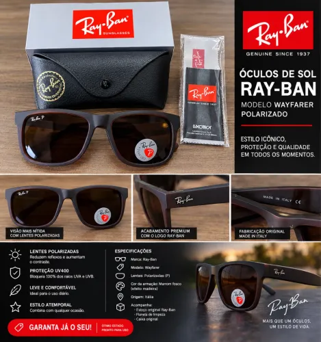 Óculos Sol Ray-Ban Wayfare Polarizado
