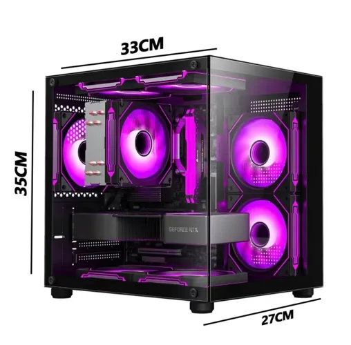 Gabinete Gamer MICRO ATX Aquário em Vidro Com 4 Fans RGB GB1796