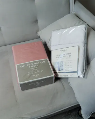 Jogo de cama CASAL + SAIA para o BOX da cama CASAL
