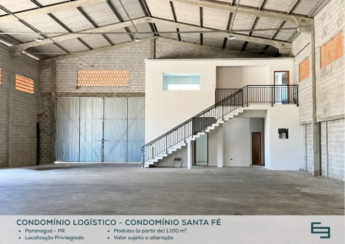 Galpão para alugar em Paranaguá/PR com 1.100,00 m² em condomínio logístico