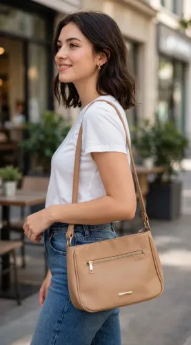 Bolsa lateral nova caramelo