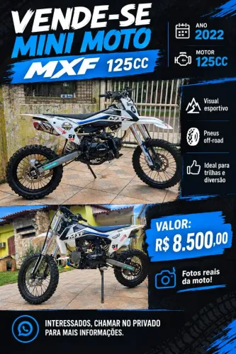 mini moto Mxf 125cc zerada 