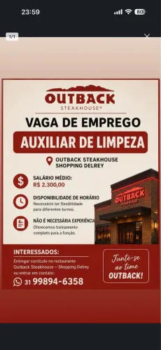 VAGA DE EMPREGO ? SALÁRIO ATÉ R$ 3.000