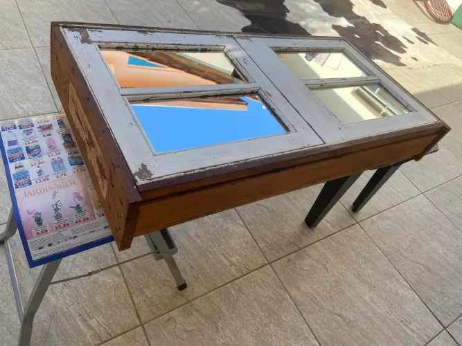 Janela rústica de decoração